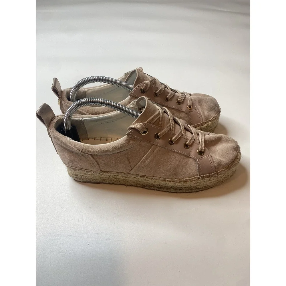 Sam Edelman Carleigh Platform Espadrille Pink Blush Sneaker Size 7.5M Suede